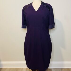Delta Airlines Zac Posen Flight Attendant Dress Passport Plum, Gold Buttons